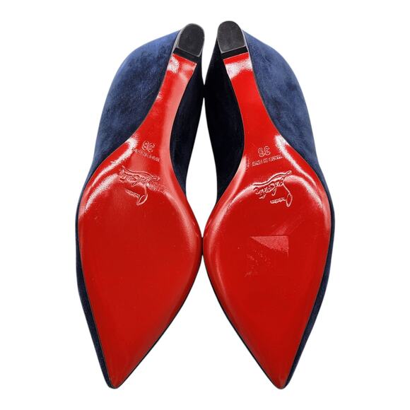 Christian Louboutin Pipina Wedges 55 - Suede - Night Blue 36 5.5US $795 - Picture 8 of 9
